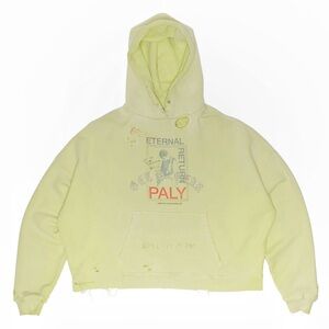 paly hollywood Light Yellow Graphic Hoodie